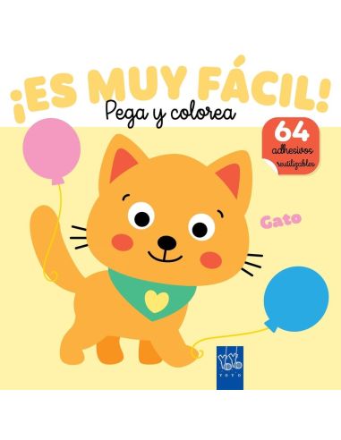 ¡Es Muy Fácil! Pega Y Colorea. Gato