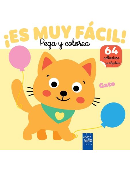¡Es Muy Fácil! Pega Y Colorea. Gato