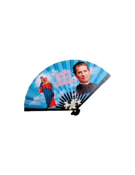 Iman Madera Abanico Auxiliadora/Bosco 80X50Mm Auxilio De Los Cristianos|Libreriasalesiana