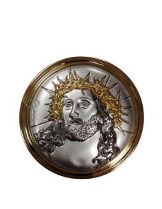 Pastillero Portaviático Dorado Cristo