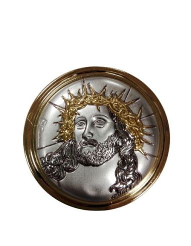 Pastillero Portaviático Dorado Cristo