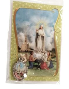 Estampa 55X85Mm Oracion Con Medalla Metal N.S.Fatima