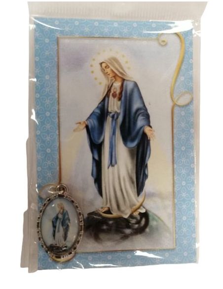 Estampa 55X85Mm Oracion Con Medalla Metal Milagrosa