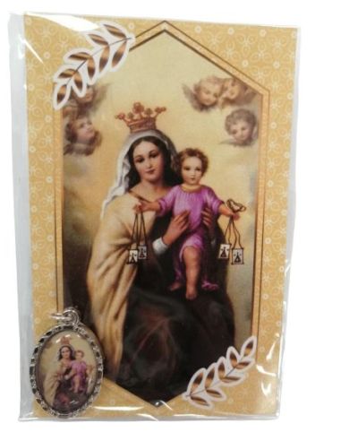 Estampa 55X85Mm Oracion Con Medalla Metal V. Del Carmen