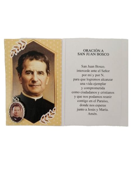 Estampa 55X85Mm Oracion Con Medalla Metal Don Bosco