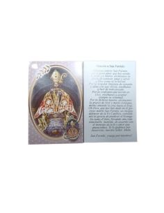 Estampa 55X85Mm Oracion Con Medalla Metal San Fermin