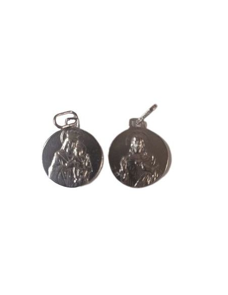 Medalla plata ley escapulario 13mm c/caja