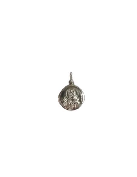Medalla plata ley escapulario 16mm biselada c/caja