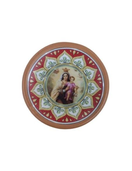 Iman Plato Cerámica 70Mm Virgen Del Carmen
