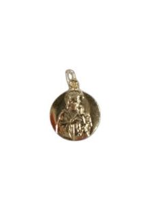 Medalla Plata Ley Escapulario 20Mm Dorada C/Caja