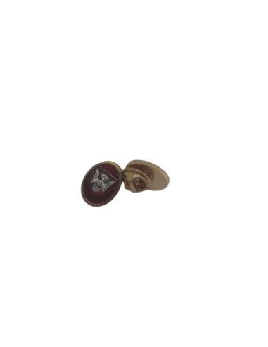 Pin Metal Dorada Esmalte Rojo Paloma Espiritu Santo 20Mm