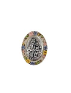 Iman Oval Resina Metal 40X30Mm V. Del Carmen