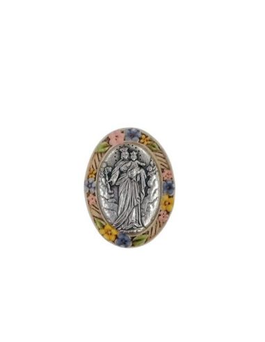 Iman Oval Resina Metal 40X30Mm Maria Auxiliadora