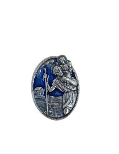 Iman Oval Metal  33Mm Esmalte Azul San Cristobal