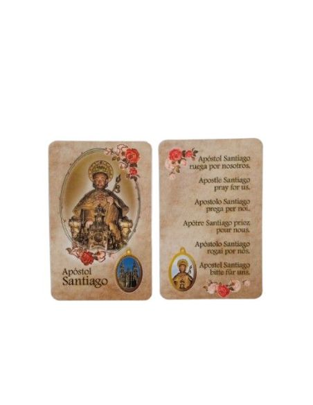 Estampa Plastificada Dorada 54X84Mm Santiago