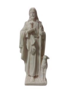 Estatua Buen Pastor 19Cm Blanca Resina Marmolina