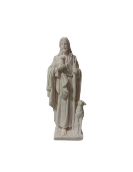 Estatua Buen Pastor 19Cm Blanca Resina Marmolina