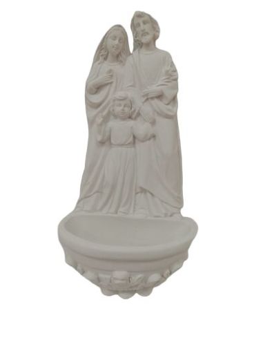 Benditera Blanca Resina Colgar Sagrda Familia 20Cm
