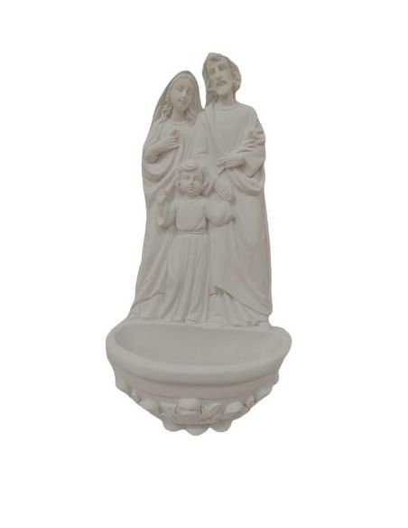 Benditera Blanca Resina Colgar Sagrda Familia 20Cm