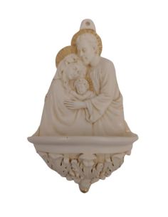 Benditera Resina Marmol Dor. 22Cm Sagrada Familia