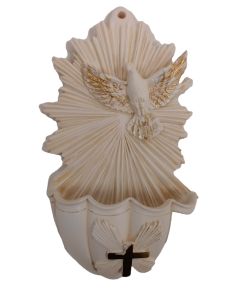 Benditera Resina Marmol Dor. 18Cm Espir. Santo