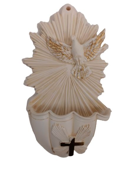 Benditera Resina Marmol Dor. 18Cm Espir. Santo