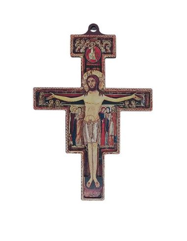 Cruz San Damian Madera 2 Dimensiones 14,5X10Cm