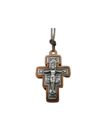 Colgante Cruz San Damian Olivo metal 22X35Mm