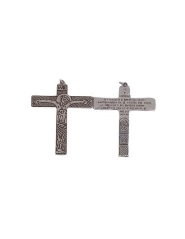 Cruz Camino Familias Metal Plata Baño 5µm 65X55Mm