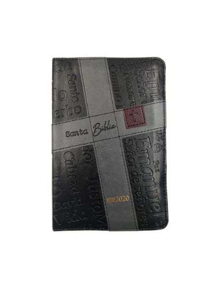 Biblia Rvr2020 Portátil Letra Grande Cierre Colección Nombres De Jesús Color Negro