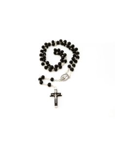 Rosario Redondo Madera 6Mm Negro