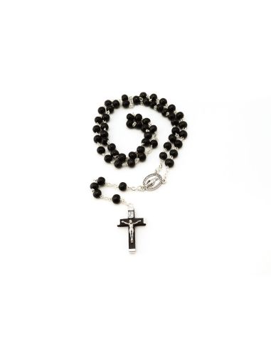 Rosario Redondo Madera 6Mm Negro