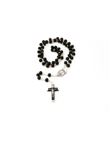 Rosario Redondo Madera 6Mm Negro