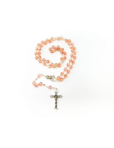 Rosario Cristal Bohemia 7Mm Salmon