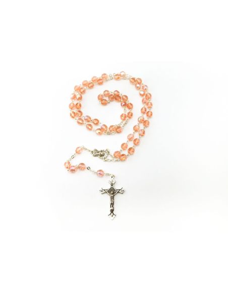 Rosario Cristal Bohemia 7Mm Salmon