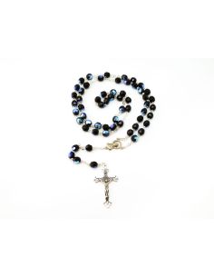 Rosario Cristal Bohemia 7Mm Negro