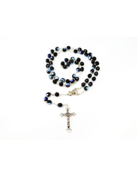 Rosario Cristal Bohemia 7Mm Negro