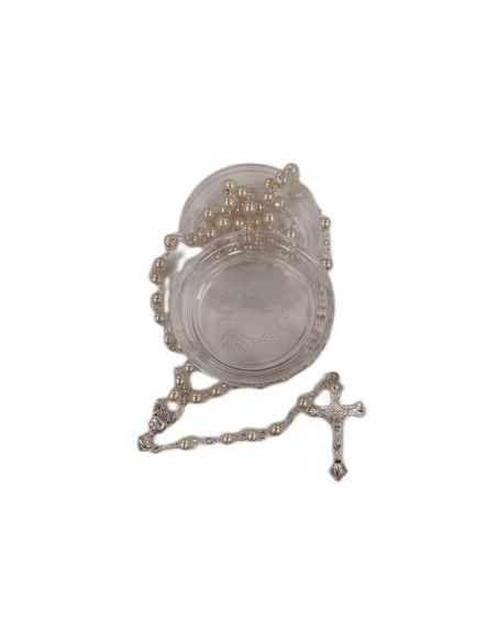 Rosario Cristal Perla Comunion 6Mm|Libreriasalesiana