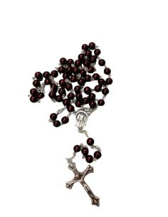 Rosario Efecto Metal 6Mm Marron
