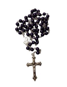 Rosario Efecto Metal 6Mm Morado