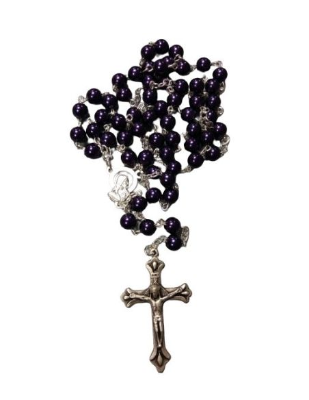 Rosario Efecto Metal 6Mm Morado