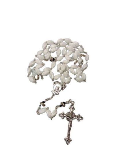 Rosario Piedra 8,5,5Mm Blanca Efect. Diamante