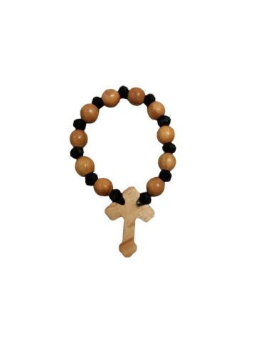 Decena Madera Olivo Cristal Negro