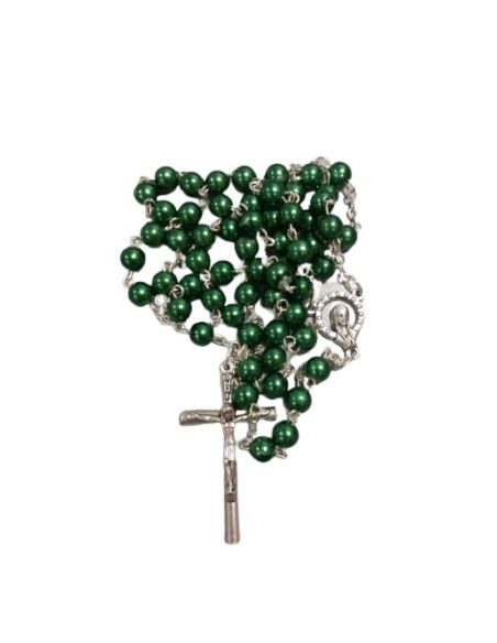 Rosario Efecto Cristal-Metal 6Mm Verde