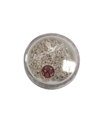 Rosario Plateado 4Mm Virgen Del Pilar