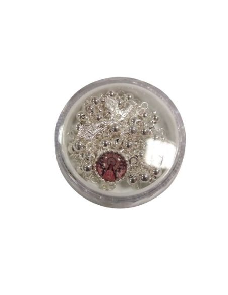 Rosario Plateado 4Mm Virgen Del Pilar
