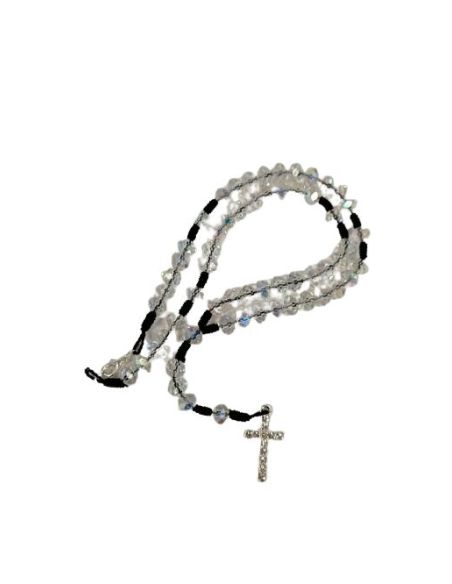 Rosario Cuerda Cristal Cruz Strass