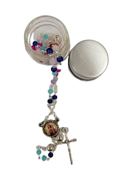 Rosario Cristal Metal Tarro V. Carmen