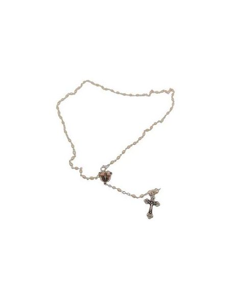 Rosario Cristal Perla Oval Auxiliadora Cruz Metal