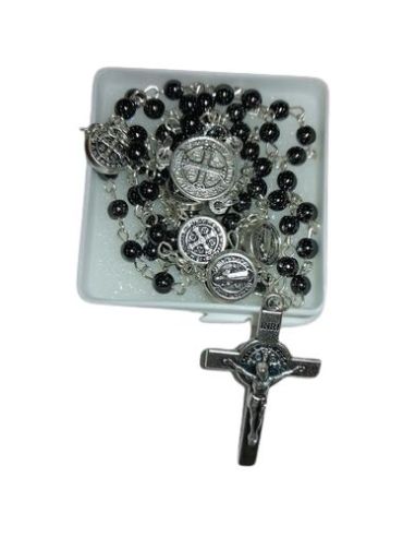 Rosario San Benito Hematites Medallas Metal C/Caja